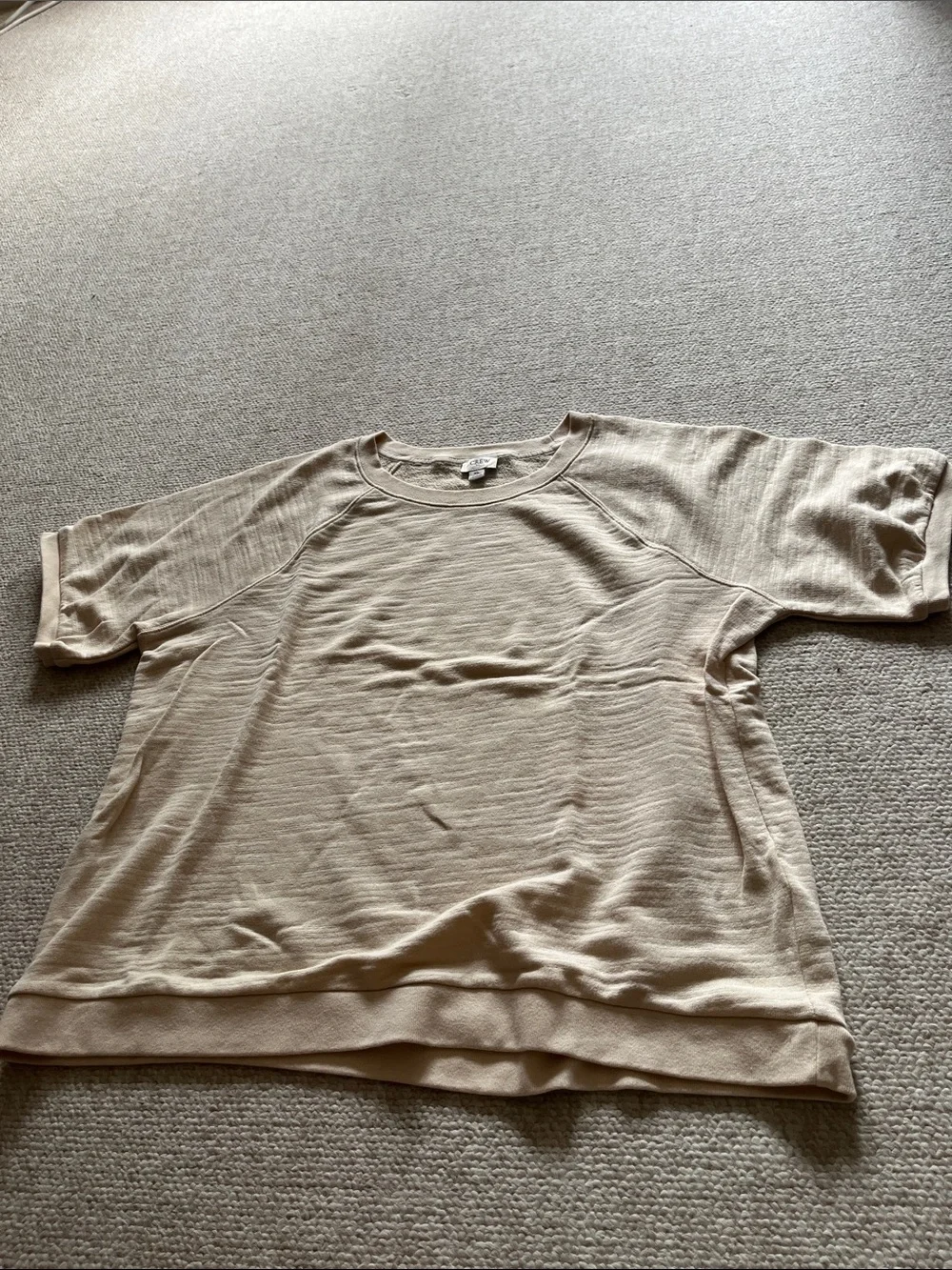 J. Crew Short-Sleeve Knit Tee in Light Beige